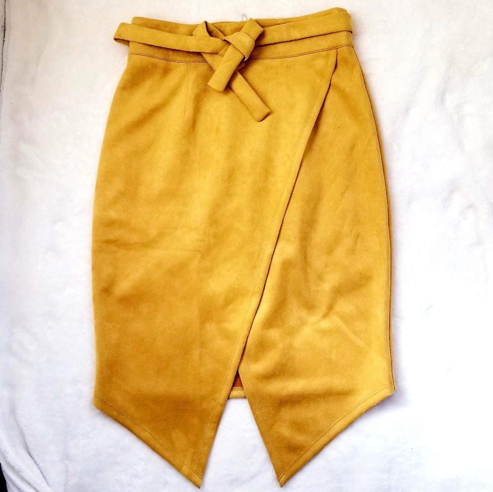 Fablux Asymmetrical Tie Suade Skirt